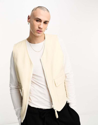 Gilet effet lin - Écru - Asos Design - Modalova