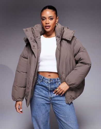 Doudoune avec capuche oversize - Moka - Asos Design - Modalova