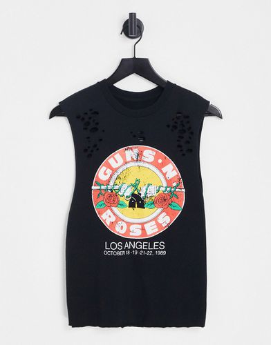 Débardeur effet rongé avec motif Guns and Roses sous licence - Asos Design - Modalova