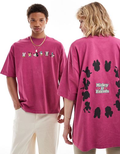 Disney - T-shirt unisexe oversize avec imprimés Mickey et ses amis - délavé - Asos Design - Modalova