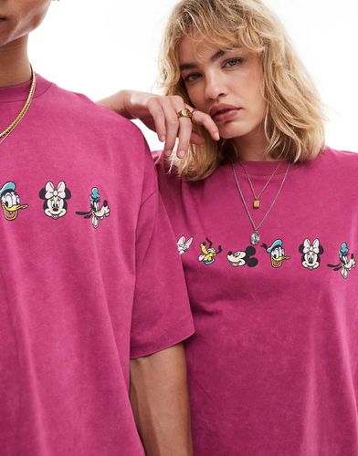 Disney - T-shirt unisexe oversize avec imprimés Mickey et ses amis - délavé - Asos Design - Modalova