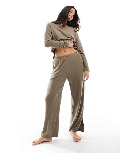 Ensemble sweat et pantalon côtelés confortables doux au toucher - Marron - Asos Design - Modalova