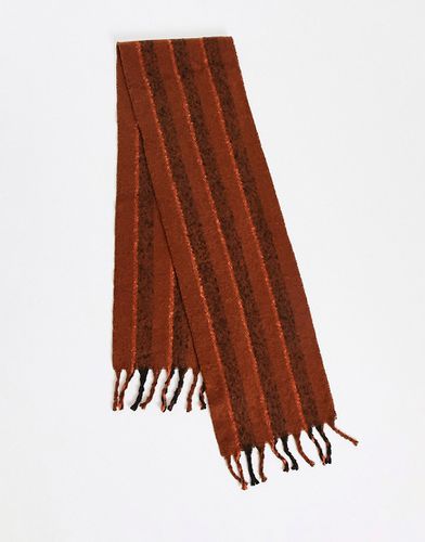 Écharpe-couverture à rayures - Marron et orange - Asos Design - Modalova