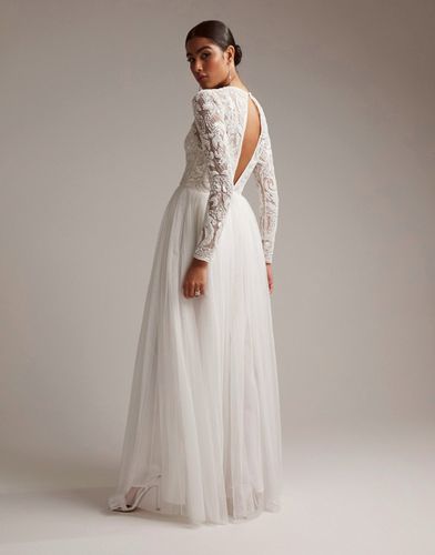Elizabeth - Robe de mariée à manches longues avec corsage orné de perles - Asos Design - Modalova