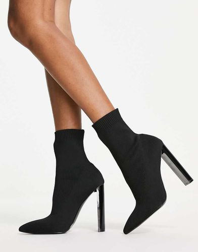 Elly - Bottines souples en maille à talon carré - Asos Design - Modalova