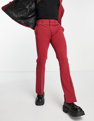 Extreme - Pantalon de costume évasé - Bordeaux - Asos Design - Modalova