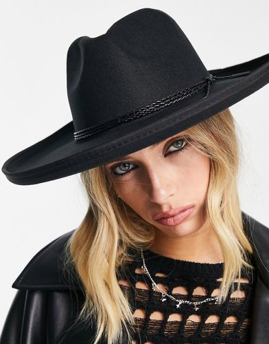 Fedora structuré à bord large avec bordures travaillées - Asos Design - Modalova