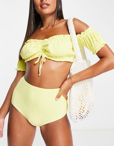Haut de bikini texturé tendance folk - citron - Asos Design - Modalova