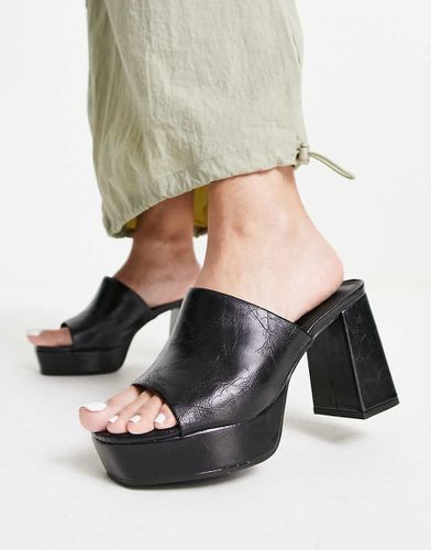 Harmonize - Mules à plateforme et talon mi-haut - Noir - Asos Design - Modalova