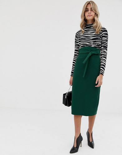 High waist midi skirt with tie - Asos Design - Modalova