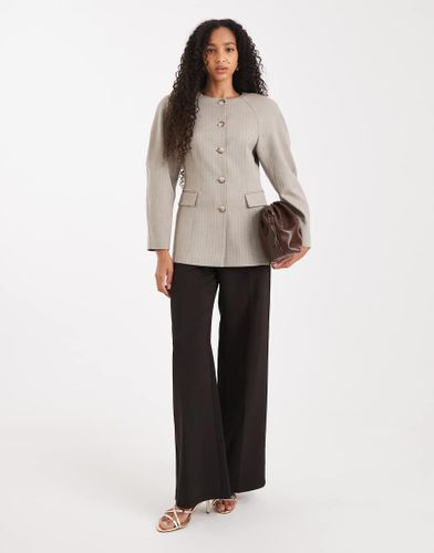 High Break Point - Blazer cintr bouffant - Marron chevron - Asos Design - Modalova