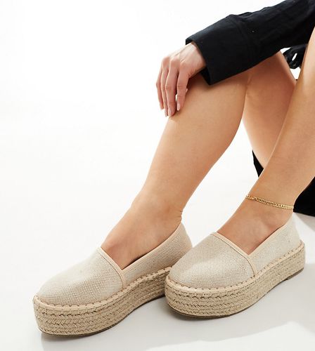 Journal - Espadrilles à plateformes pointure large - Crème - Asos Design - Modalova