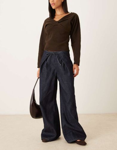 Jean  taille replie avec liens - Indigo - Asos Design - Modalova