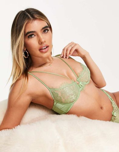 Juno - Soutien-gorge à armatures en dentelle finement frangée - menthe - Asos Design - Modalova