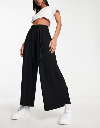 Jupe-culotte ample avec ceinture nouée à la taille - Noir - Asos Design - Modalova