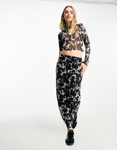 Jupe droite longue d'ensemble en tulle à imprimé animal - Asos Design - Modalova