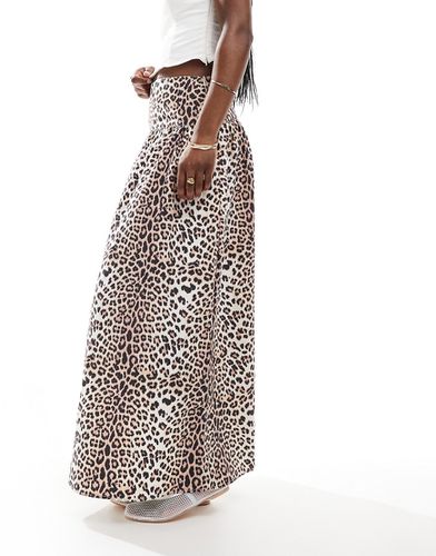 Jupe longue en coton à imprimé léopard et taille basse - Asos Design - Modalova