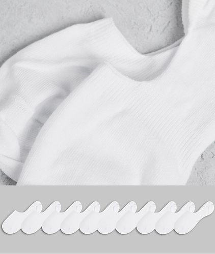 Lot de 10 paires de socquettes invisibles - Blanc - Asos Design - Modalova