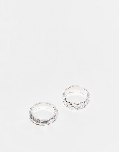 Lot de 2 bagues anneaux à motif fondu - Asos Design - Modalova
