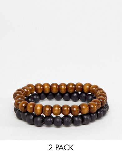 Lot de 2 bracelets de perles - et marron - Asos Design - Modalova