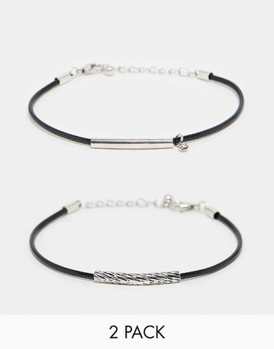 Lot de 2 bracelets en cordon PU avec ornements - Asos Design - Modalova