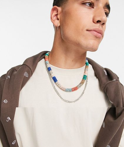 Lot de 2 colliers multi-rangs avec chaîne et perles - Argenté - Asos Design - Modalova