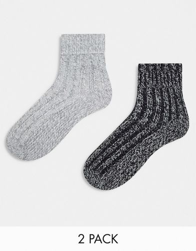 Lot de 2 paires de chaussettes confort en laine mélangée - Asos Design - Modalova