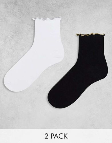 Lot de 2 paires de chaussettes à volants métallisés - Asos Design - Modalova