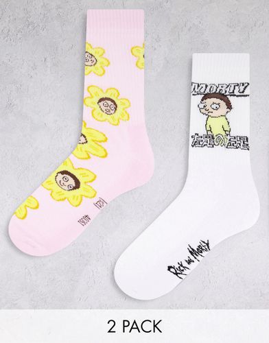 Lot de 2 paires de chaussettes de sport à motif Rick et Morty - Asos Design - Modalova