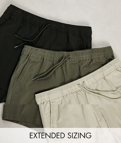 Lot de 3 shorts chino slim courts à taille élastique - Asos Design - Modalova