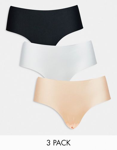 Lot de 3 shorts taille haute anti-démarcations - Noir, blanc et beige - Asos Design - Modalova
