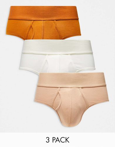 Lot de 3 slips - Beige, marron et crème - Asos Design - Modalova