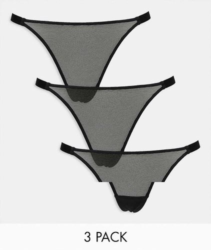 Lot de 3 strings coupe tanga en tulle - Asos Design - Modalova