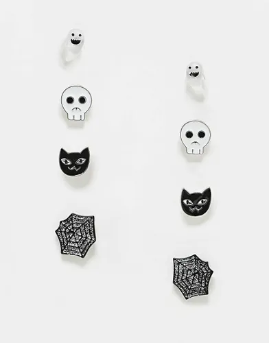 Lot de 4 paires de boucles d'oreilles fantaisie - Asos Design - Modalova