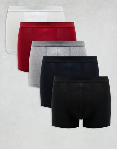 Lot de 5 boxers à taille unie - Asos Design - Modalova