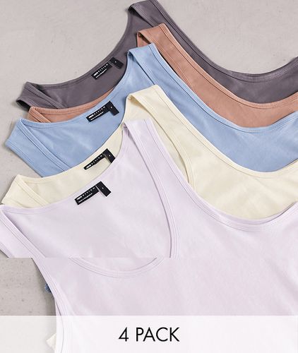 Lot de 5 débardeurs à encolure dégagée - Multiples couleurs - Asos Design - Modalova