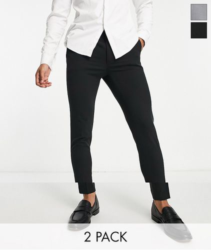 Lot de pantalons habillés super ajustés - Noir et gris - Asos Design - Modalova
