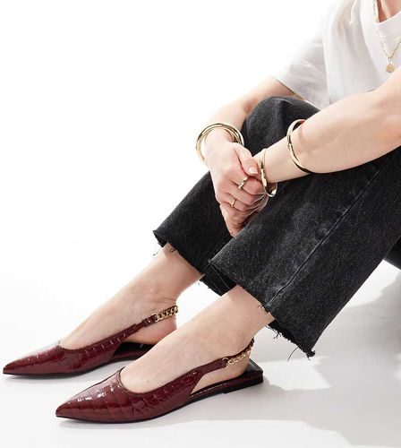 Link - Ballerines larges - Bordeaux croco - Asos Design - Modalova