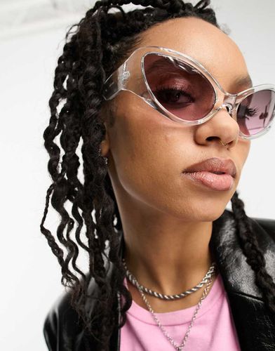 Lunettes de soleil mouche » et yeux de chat à monture et verres roses - Asos Design - Modalova