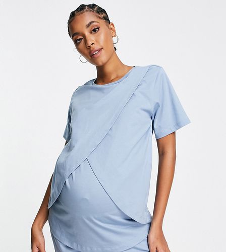 ASOS DESIGN Maternity - Mix & Match - T-shirt de pyjama d'allaitement en coton - Bleu - KHAKI - ASOS Maternity - Nursing - Modalova