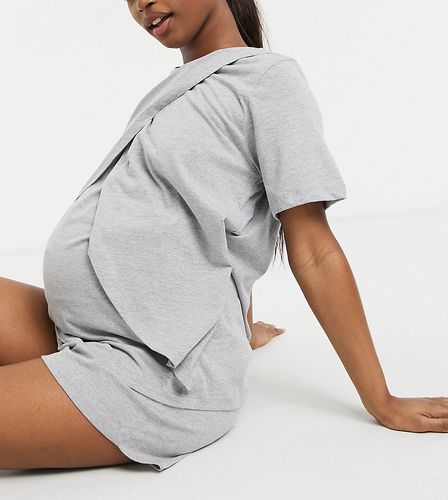 ASOS DESIGN Maternity - Mix & Match - T-shirt de pyjama d'allaitement en jersey - chiné - ASOS Maternity - Nursing - Modalova