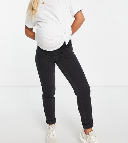 ASOS DESIGN Maternity - Jean mom slim avec bande passant sous le ventre - délavé - Asos Maternity - Modalova