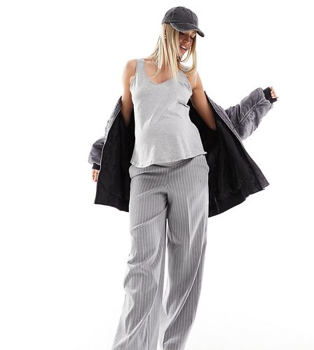 Maternity - Pantalon ajusté à enfiler à fines rayures - Asos Design - Modalova