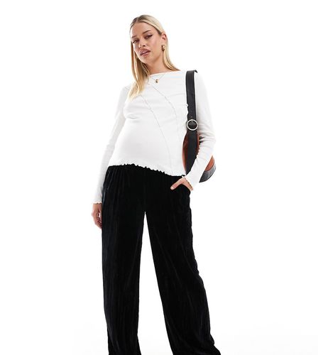 Maternity - Pantalon facile à enfiler en velours froissé - Asos Design - Modalova