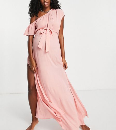 ASOS DESIGN Maternity - Robe de plage longue à épaules dénudées et taille nouée - Asos Maternity - Modalova