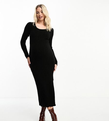 ASOS DESIGN Maternity - Robe mi-longue en maille texturée avec encolure carrée - Asos Maternity - Modalova