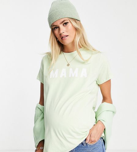 ASOS DESIGN Maternity - T-shirt d'allaitement double épaisseur avec inscription Mama » - Vert - ASOS Maternity - Nursing - Modalova