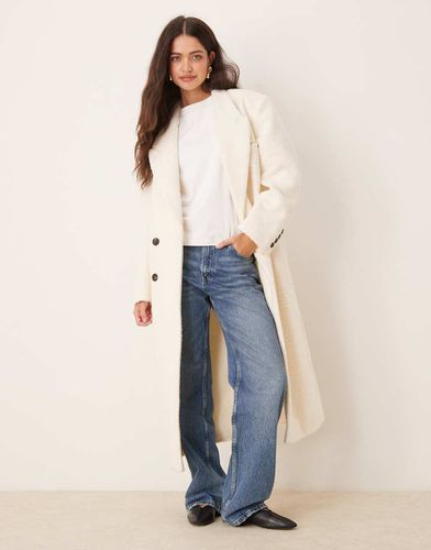 Manteau dad confort en bouclé - Crème - Asos Design - Modalova