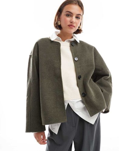 Manteau élégant à enfiler sans col - Anthracite - Asos Design - Modalova