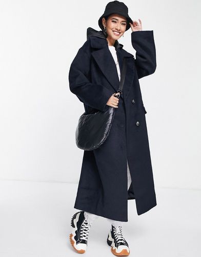 Manteau hybride oversize avec capuche imperméable - Bleu marine - Asos Design - Modalova